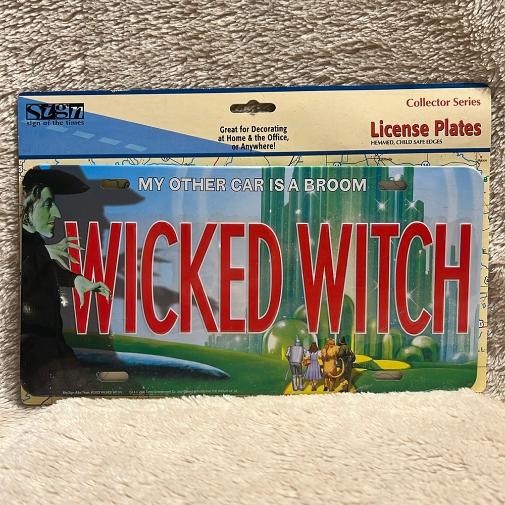 WICKED SIGN OF TIMES Collector Series “Wicked Witch” Vintage License Plate: 2000